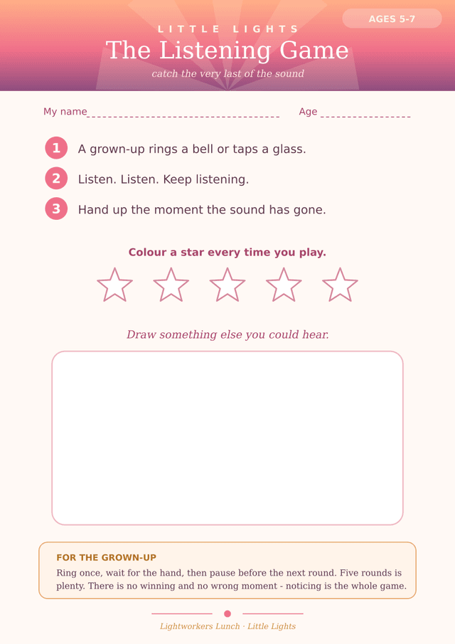 Preview of the The Listening Game worksheet