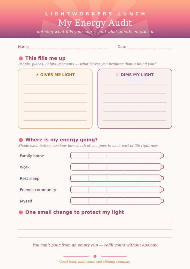 Preview of the My Energy Audit worksheet
